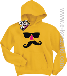 Wąsacz z nosem bluza dziecięca - żółty