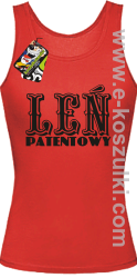Leń patentowy - top damski czerwony