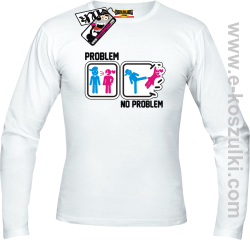 Problem No Problem - longsleeve męski - biały