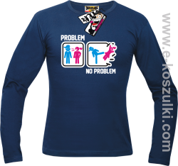 Problem No Problem - longsleeve męski - granatowy