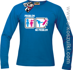 Problem No Problem - longsleeve męski - niebieski