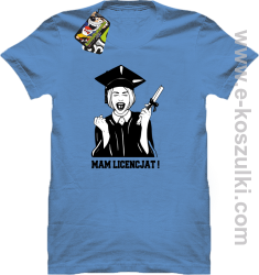 Mam Licencjant Studentka z dyplomem - koszulka męska błękitna