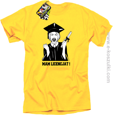 Mam Licencjant Studentka z dyplomem - koszulka męska żółta