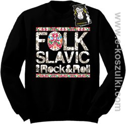 FOLK slavic and rock and roll - bluza słowiańska bez kaptura czarna