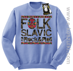 FOLK slavic and rock and roll - bluza słowiańska bez kaptura błękitna