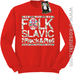 FOLK slavic and rock and roll - bluza słowiańska bez kaptura czerwona