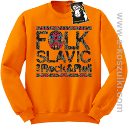 FOLK slavic and rock and roll - bluza słowiańska bez kaptura pomarańczowa