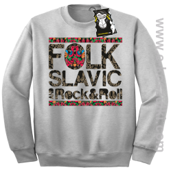 FOLK slavic and rock and roll - bluza słowiańska bez kaptura melanż