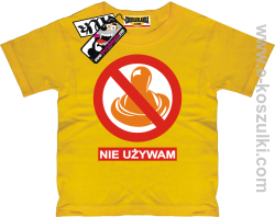 Nie używam koszulka dziecięca - żółty