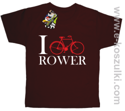 I love rower - koszulka dziecięca brązowy