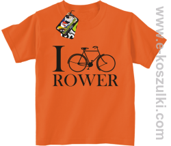 I love rower - koszulka dziecięca pomarańczowy