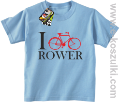 I love rower - koszulka dziecięca błękitny