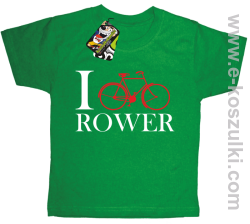 I love rower - koszulka dziecięca zielony