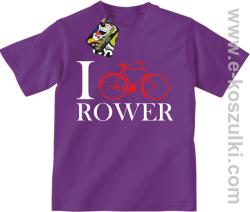 I love rower - koszulka dziecięca fioletowy
