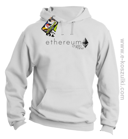 Ethereum CryptoMiner Symbol - bluza męska z kapturem biała