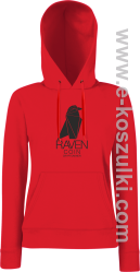 RAVEN Coin CryptoMiner - bluza damska z kapturem czerwona