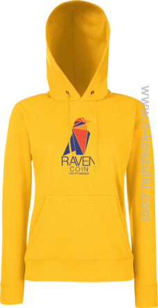 RAVEN Coin CryptoMiner - bluza damska z kapturem żółta