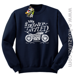 Motor I was born power styled - bluza bez kaptura STANDARD granatowa