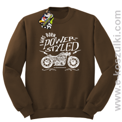 Motor I was born power styled - bluza bez kaptura STANDARD brązowa