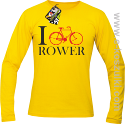I love rower - longsleeve męski żółty