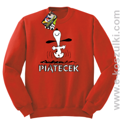 Hurra piątecek - bluza bez kaptura czerwony