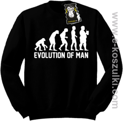 Evolution of man - zabawna bluza z nadrukiem bez kaptura czarna