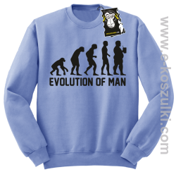 Evolution of man - zabawna bluza z nadrukiem bez kaptura błękitna