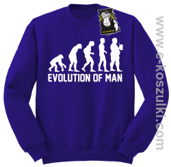 Evolution of man - zabawna bluza z nadrukiem bez kaptura fioletowa