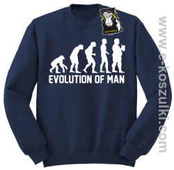 Evolution of man - zabawna bluza z nadrukiem bez kaptura granatowa