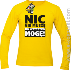 Nic nie muszę bo wszystko mogę - longsleeve męski żółty