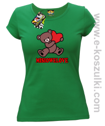 MISIOWELOVE - koszulka damska zielona