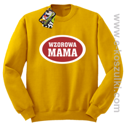 Wzorowa mama plakietka - bluza bez kaptura żółta