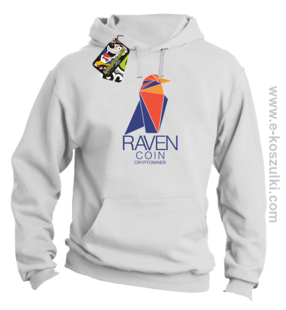 RAVEN Coin CryptoMiner - bluza męska z kapturem biała