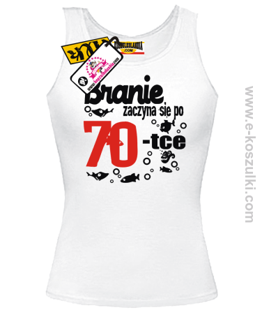 Branie zaczyna się po 70-tce - top z nadrukiem