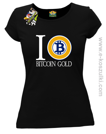 I love Bitcoin Gold - koszulka damska czarna