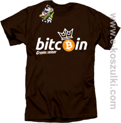 Bitcoin Standard Cryptominer King - koszulka męska brązowa