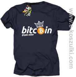 Bitcoin Standard Cryptominer King - koszulka męska granatowa