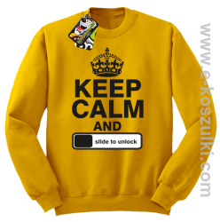 Keep calm and slide to unclock - bluza bez kaptura żółty