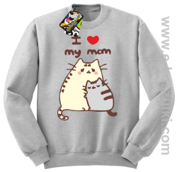 I love my Mom Two Sweety Cats - bluza STANDARD bez kaptura melanż 