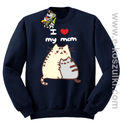 I love my Mom Two Sweety Cats - bluza STANDARD bez kaptura granatowa