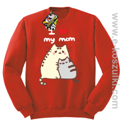 I love my Mom Two Sweety Cats - bluza STANDARD bez kaptura czerwona
