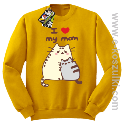 I love my Mom Two Sweety Cats - bluza STANDARD bez kaptura żółta