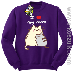 I love my Mom Two Sweety Cats - bluza STANDARD bez kaptura fioletowa