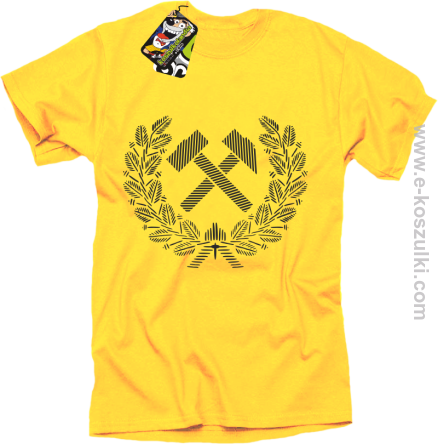 Pyrlik i żelazko Znak Górniczy herb górnictwa Logo - koszulka męska czerwona