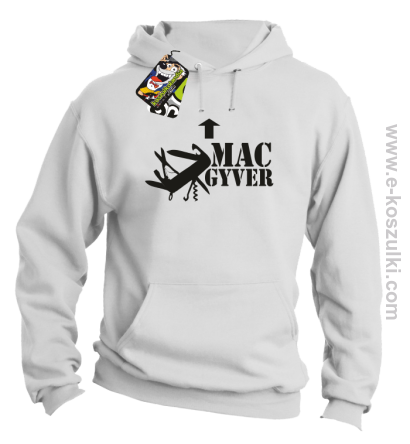 Mac Gyver - bluza z kapturem biała