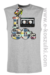 I love 80`s mix tape kaseta magnetofonowa - bezrękawnik męski  beżowy