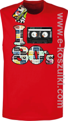 I love 80`s mix tape kaseta magnetofonowa - bezrękawnik męski czerwony
