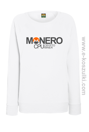 MONERO CPU CryptoMiner - bluza damska bez kaptura  biała