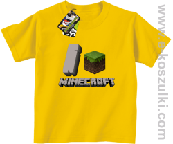 I love Minecraft - koszulka dziecięca żółty