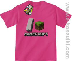 I love Minecraft - koszulka dziecięca różowy